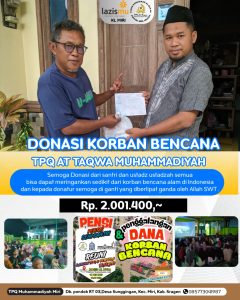 flyer donasi yang terkumpul dari kegiatan pensi TPQ